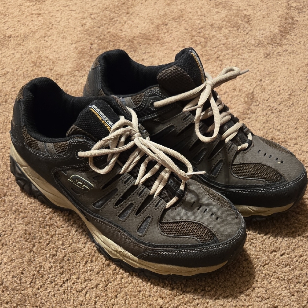 Men's Skechers Brown And Tan Athletic Shoes